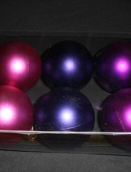 Baumkugeln, Christbaumkugeln in Rosa- /Lilatönen,6 Stk.,unbenutzt - Hürth