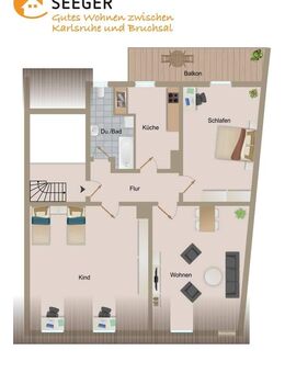 3-Zimmer-Altbauwohnung in zentraler Lage - mit großem Balkon - Karlsruhe