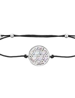 Julie Julsen Armband 925/- Sterling Silber Blume des Lebens mit Textilband