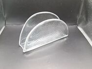 Serviettenständer Glas gesprengeltes Muster 13cm Lang 7,5cm Hoch ca. 4cm Breit - Essen