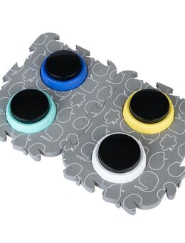 TIAKI Pet Talking Buttons "Let's Talk!" - Ø 9 x H 4 cm, 4 Stück