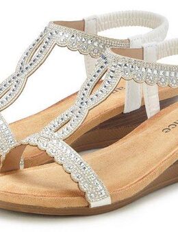 Vivance Sommerschuh Sandalette Sandale, Sommerschuh mit Glitzerdetails und elastischem Riemchen VEGAN