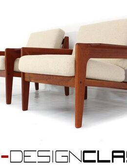 wie neu! 2x Danish Arne Wahl Iversen Vintage Teak Sessel, Lounge Chair, Mid Century 1960er, Neubezug! - Hamminkeln Zentrum