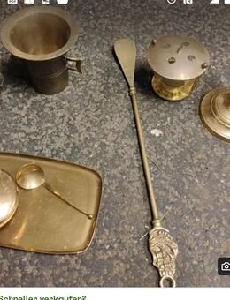 Altes Kupfer Tea Set und Messing Kerzenständer uv - Goslar