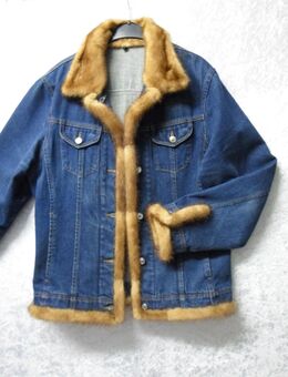 Jeansjacke mit Fellbesatz chic für Damen Gr. 38/40 Second Hand - Rödermark