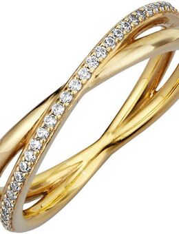 Firetti Fingerring Schmuck Geschenk Silber 925 Damenring Ring Kreuz, mit Zirkonia (synth)