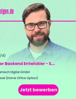 Senior Backend Entwickler (m/w/d) - Schwerpunkt PHP/Symfony - Wesel