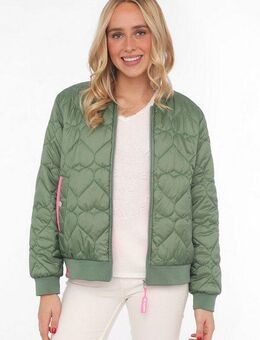 Zwillingsherz Bomberjacke "Be Happy" modisch, Kontrastdetails, regular fit, langärmelig, mit Herzsticker