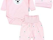 TupTam Langarmbody Baby Mädchen Jungen Bekleidungsset Langarmbody Hose Mütze mit Spruch