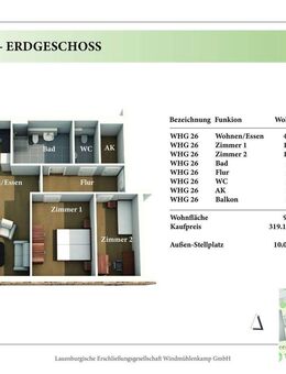 3 Zimmer EG Neubau-Eigentumswohnung 2.26 - Lauenburg (Elbe)