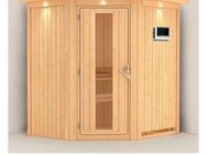 Karibu Sauna Tomke, BxTxH: 184 x 165 x 202 cm, 68 mm, (Set) 3,6-kW-Plug & Play Ofen mit externer Steuerung