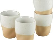 my home Becher Kaffeebecher, modernes Geschirr-Set Bruddesta, 4er Set, Steinzeug, hohe Haltbarkeit, spülmaschinengeeignet & mikrowellengeeignet, 300 ml