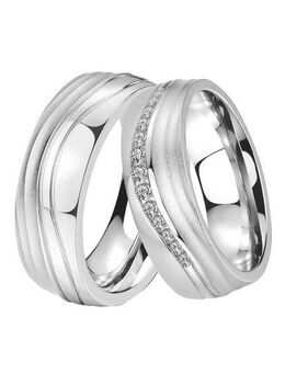 DOOSTI Trauring Schmuck Geschenk Edelstahl Trauring Ehering Partnerring LIEBE, wahlweise mit oder ohne Zirkonia