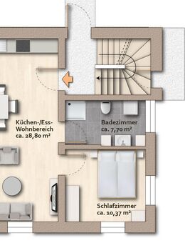 Aufwendig kernsanierte 2-Zimmer-Wohnung mit Stellplatz in Burgweinting - Regensburg