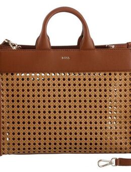 BOSS Henkeltasche Sandy Tote SPU (Set, 2-tlg), Damen Umhängetasche, Schultertasche in Flechtoptik