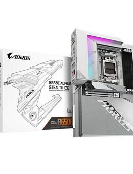 Gigabyte B650E AORUS STEALTH ICE Mainboard - AMD Ryzen 9000er-Serie, 12+2+2 Pha Mainboard