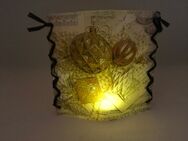 Stimmungs- Windlicht "goldene Weihnachtskugeln" handmade NEU - Erkelenz