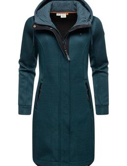 Ragwear Kurzmantel Letti Long Bonded Übergangsmantel aus Rippstrick mit Kapuze