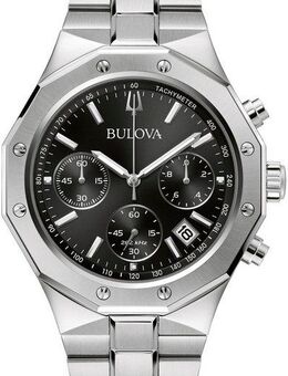 Bulova Chronograph 96B410, Armbanduhr, Quarzuhr, Herrenuhr, Edelstahlarmband, Saphirglas