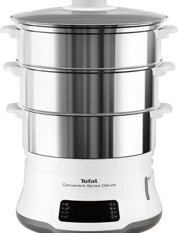 Tefal Dampfgarer Convenient Series Deluxe, 900 W, Touchscreen, 8 Programme,3 Ebenen, Edelstahlbehälter, VC502D