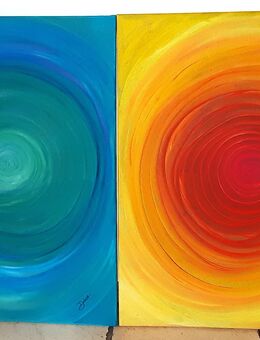 Bild Gemälde Spirale Abstrakt Acryl Leinwand Gemälde Unikat Original 50x70 cm - Lüneburg