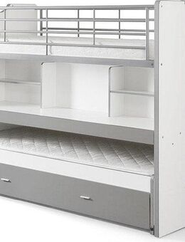 Vipack Hochbett Bonny, mit 3 Schlafgelegenheiten, super praktisch im Kinderzimmer (B/H/T ca. 222x161x102cm, Dekor Oberfläche, in verschieden Farben) mit großer Schreibplatte, Regalfächern, viel Funktion auf kleinem Raum