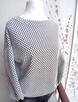 Selfmade Da. Strick- Shirt Grafik Pullover Schwarz Creme S/M 38/40 " NEU " - Viersen Zentrum