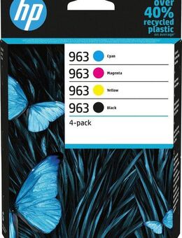 HP 963 4er-Pack Tintenpatrone (original HP Farbpatrone, Instant Ink, cyan/magenta/yellow/schwarz)