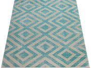 Paco Home Teppich Poco 821, rechteckig, Höhe: 6 mm, Kurzflor, Rauten Design, mit Fransen, In- und Outdoor geeignet