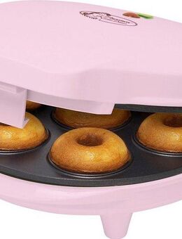 bestron Waffeleisen Donut-Maker ADM218SDP, 700 W, im Retro Design, Sweet Dreams, Antihaftbeschichtung, Rosa