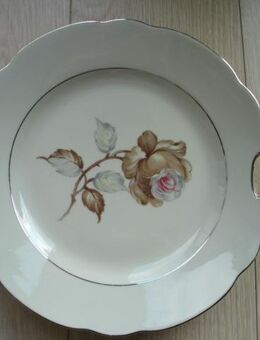 Porzellan Kuchenteller mit Griffen 26 cm  Rose Capri Vintage Retro 3,- - Flensburg