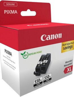 Canon PGI-550XL (Doppelpack) Tintenpatrone (Packung, 2-tlg)