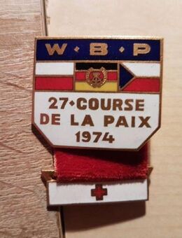 DDR Medaille / Abzeichen , W B P FRIEDENSFAHRT 27. Course de la Paix 1974 - TOP - Neubrandenburg