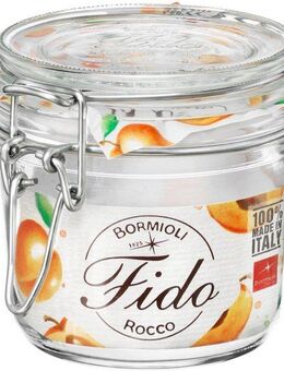 Bormioli Rocco Vorratsglas Vorratsglas "Fido" 0,35l, Glas, (Set, 6-tlg., 6 Stück, 0,35l Fassungsvermögen), gefriergeeignet, luftdicht verschließbar