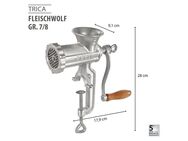 GEFU Fleischwolf TRICA, Gr. 7/8, mit Edelstahl-Schneidmessern, ideal für das Herstellen von Hackfleisch und Tatar geeignet