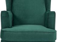 Home affaire Ohrensessel ZILLER, TV-Sessel, frei im Raum stellbar, in Cord und Samtvelours, Holzfüsse mit dekorativen Metallhülsen, Traumhafter Relaxsessel