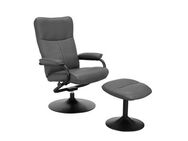 andas Relaxsessel Istad, TV-Sessel, Sessel mit Hocker und Schlaffunktion, mit Drehfuß, nordisches Design und Hocker