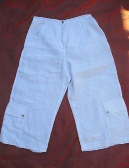 NEU * Edel * modern * Leinen * Dreiviertel * 7/8 * Freizeit * Worker * Marlene * Culotte * Hose mit Taschen "ae Elègance" Gr. 38- 40/ S- M * weiß * - Riedlingen