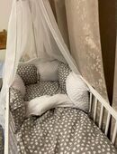 Babybett mit Matratze, Kissen und Bezüge in 14612