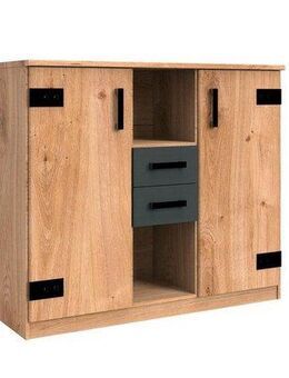 Wimex Kombikommode Liverpool, Schrank 2trg.mit 2 Schubladen, Made in Germany, mit Soft-Close, 124/41/105cm, Industrial Design
