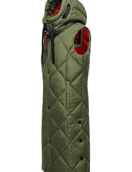 Navahoo Steppweste Schnuckel warme Damen Outdoor-Weste lang mit Kapuze