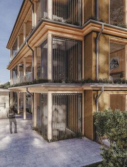 Moderne Gartenwohnung in einzigartigem Vollholzhaus mit Tageslicht-Badezimmer & offenem Wohnkonzept - München