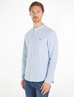 Tommy Jeans Langarmhemd TJM REG OXFORD MAO SHIRT mit Logostickerei