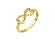 Vivance Fingerring 925/- Sterling Silber vergoldet Infinity Zirkonia