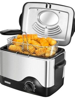 Unold Fritteuse Kompakt 58615, 1200 W, Fassungsvermögen z. B. 0,5 kg Pommes
