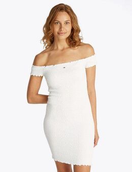 Tommy Jeans Jerseykleid TJW SMOCK BODYCON DRESS in Smok-Optik