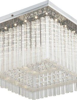 GLOBO LIGHTING LED Deckenleuchte VINCE, LED fest integriert, Warmweiß, Glaskristalle, Deckenlampe, Glasstäbe, Wohn und Essbereich