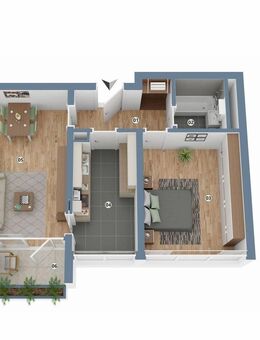 Mainz-Gonsenheim: Eine schöne 2-Zimmerwohnung mit Balkon und einem ebenerdigen TG-Stellplatz. Sofort bezugsbereit! - Mainz