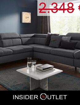 Ecksofa grau 272cm Schlaffunktion Bettkasten Kopfteilverstellung - Köln