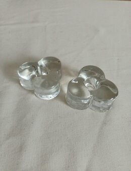 2 Stück Kerzen Kerzenständer Glas Tischkerzenständer ca. 3cm hoch ca. 4cm breit - Essen